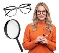 SATINIOR Accessori per costume di Halloween, lente d'ingrandimento e cornice nerd nera per costume di Halloween classico dei personaggi del film