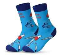 SATINIOR Calzini da Medico Unisex Divertenti per Dottore Infermiere per Regali di Natale Compleanno(Provette,Blu)