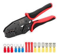Satisby Pinza Crimpatrice Capicorda Cricchetto Automatico per 0,50-6mm² | Connettori Elettrici Isolanti, Autoregolante Pinza per Capicorda