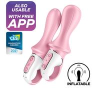 Satisfyer air pump booty 5+ vibratore anale gonfiabile - rosa