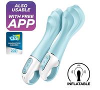 Satisfyer Air Pump Vibrator 5+ Inflatable G-Spot Vibrator App - Blue