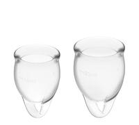 Set Coppetta Mestruale, Trasparente - Satisfyer Feel Confident Menstrual Cups Transparent 2 pz.
