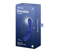 Dildo di Vetro Ipoallergenico Satisfyer Double Crystal con Doppia Estremità Utilizzabile (Blu)
