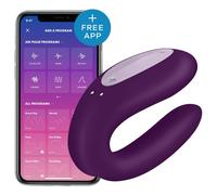 Satisfyer Double Joy - vibratore smart impermeabile (viola)