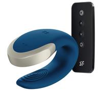 Satisfyer Double Love - vibratore coppia smart - silicone blu