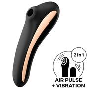 Satisfyer Vibratore Dual Kiss – Stimolatore clitorideo 18,8 cm – Nero