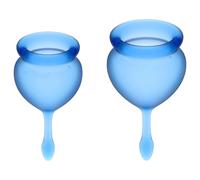 SATISFYER FEEL GOOD KIT COPA MENSTRUAL NARANJA 15+20ML - AZZURRO