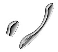 Satisfyer Pure Gravity 1 - dildo anale in acciaio con rilievi - argento