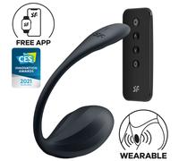 Satisfyer Ribbed Petal - uovo vibrante con telecomando (nero)