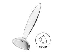 Satisfyer Cristallo Scintillante - dildo in vetro rigato (trasparente)