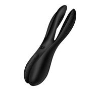 Satisfyer Threesome 2 Vibratore Lay-on | Sex Toys con le App | 3 Motori per la Stimolazione di Clitoride e Labbra | Impermeabile (IPX7) | Sex Toy Dildo per Donne in Nero