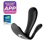 Satisfyer Top Secret Plus - vibratore intelligente a 3 braccia (nero)
