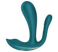 Satisfyer Top Secret+ - vibratore indossabile triplo stimolo - verde