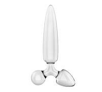 Satisfyer Triple Crystal 1 dildo | sex toy 3 in 1 con sfera, plug e stelo | per uso anale e vaginale | per giochi con le temperature | vetro borosilicato | liscio