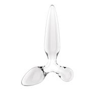 Satisfyer Triple Crystal 2, dildo in vetro | sex toy in vetro 3 in 1 con stelo, sfera e plug | per giochi con le temperature | per uso anale e vaginale | vetro borosilicato | liscio, igienico