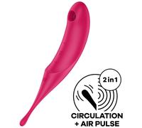 SATISFYER TWIRLING PRO AIR PULSE STIMULATOR VIBRATOR - RED