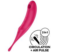 SATISFYER TWIRLING PRO ESTIMULADOR Y VIBRADOR - ROJO - AZZURRO