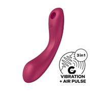 SATISFYER VIBRATORE CURVO ROSSO VIBRANTE ASPIRACLITORIDE STIMOLATORE CLITORIDE