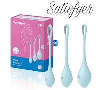 Satisfyer Yoni Power 2 PELVIC FLOOR Training Set LIGHT BLUE 3 Sfere di KEGEL TOY