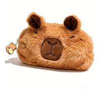 Satiskid 1 astuccio a forma di animale Capybara, grazioso astuccio con peluche staccabile Capybara, astuccio con cerniera Kawaii per forniture scolastiche e ufficio, organizer da scrivania