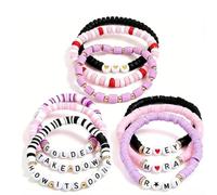 Satiskid 9 bracciali per fan degli anime, impilabili, con lettere personalizzate, per cosplay, incontri e come regalo di favore, perline acriliche e corda elastica