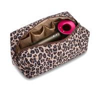Satiskid Borsa da viaggio per strumenti per capelli con stampa leopardata per asciugacapelli borsa da viaggio organizer portatile per Dyson Airwrap Styler Shark FlexstyleStrumenti per lo styling del