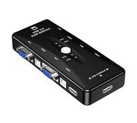 SATMW Switch KVM a 4 Porte Switcher Splitter VGA USB 2.0 Splitter Box 4 in 1 out VGA per connessioni Monitor Mouse Tastiera
