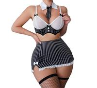 Satohom Lingerie sexy da donna, costume da segretaria, 5 pezzi