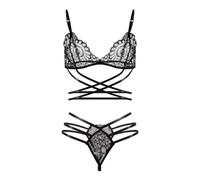 Satohom Set Lingerie Donna Sexy Reggiseno Elegante Push Up Completi Intimi da Donna Pizzo Lingerie Spalline Regolabili Perizoma Set da 2 Pezzi Slip Soft Completi Intimi Apertura Frontale