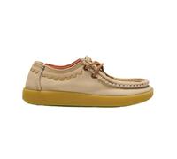 Satorisan - Mocassini Wallabee Donna - Kwahu Rustic - Mocassini Pelle e Tessuto Sostenibili, Confortevoli e Durevole - Colore String - Taglia 39