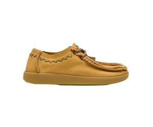 Satorisan - Kwahu Rustic - Mocassini Wallabee Uomo - Mocassini Pelle e Tessuto Sostenibili, Confortevoli e Durevole - Colore Peanut M - Taglia 42