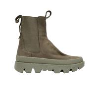 Satorisan - Unalome Elastics Premium - Stivali alla Caviglia Donna - Stivaletti Vintage Pelle Sostenibili, Confortevoli e Durevole - Colore Algue - Taglia 37