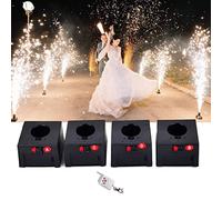 SATSAT Macchina per Fuochi D'Artificio A Freddo, Mini Macchina per Fuochi D'Artificio A Fontana Fredda, Sistema Pirotecnico con Scintilla per Matrimoni con Telecomando Senza Fili, con Valigia,4Cues
