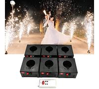 SATSAT Macchina per Fuochi D'Artificio A Freddo, Mini Macchina per Fuochi D'Artificio A Fontana Fredda, Sistema Pirotecnico con Scintilla per Matrimoni con Telecomando Senza Fili, con Valigia,6Cues