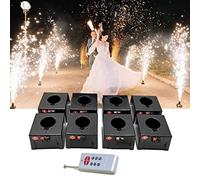 SATSAT Macchina per Fuochi D'Artificio A Freddo, Mini Macchina per Fuochi D'Artificio A Fontana Fredda, Sistema Pirotecnico con Scintilla per Matrimoni con Telecomando Senza Fili, con Valigia,8Cues