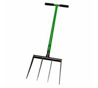 SattesGrün Broadfork - Forchetta per sepoltura con 4 denti in acciaio al carbonio, allentatore per terreno e aiuola, larghezza di lavoro 31 cm, lunghezza totale 105 cm, ventilazione manuale senza