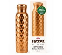 Sattva Ayurveda Borraccia in rame, 950 ml, design Diament - 99,94% rame puro, bottiglia d'acqua ayurvedica, realizzata a mano e a prova di perdite, disintossicazione, senza plastica