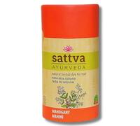 Sattva Ayurveda Colore naturale per capelli - Colore per capelli con henné per chi soffre di allergie, colore biologico per capelli naturali, volume e lucentezza, doppia porzione ECOCERT (Mahogany,