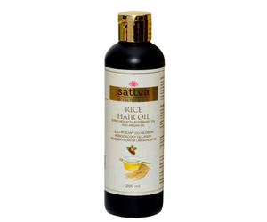 Sattva Ayurveda - Olio Capelli al Riso, Arricchito con Oli Essenziali di Rosmarino e Argan 200 ml