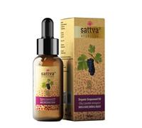 Sattva Ayurveda Olio di semi d'uva biologico spremuto a freddo - Olio viso leggero per pelli miste e grasse - Olio per la cura della pelle e dei capelli certificato ECOCERT - Assorbimento rapido senza
