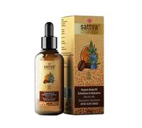 Sattva Ayurveda Olio organico per il corpo di arancio del caffè - Olio da massaggio certificato COSMOS ORGANIC con Tamanu e vitamina E - Olio per la cura naturale con effetto esfoliante per una pelle