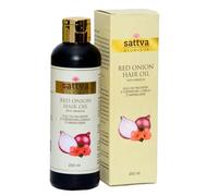 Sattva Ayurveda Olio per capelli con cipolla rossa e ibisco - Olio naturale per capelli e capelli per capelli più forti, 200 ml