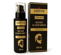 Sattva Ayurveda Shampoo premium per capelli e barba per uomini - 2 in 1 barba e capelli - con estratto di neem e rosmarino, aloe vera e olio di menta e lavanda, rinforza, protegge e raffredda