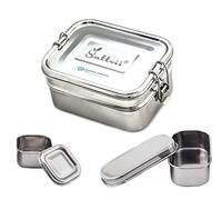 Sattviin acciaio inox Eco Lunchbox & lunch box | omologato TÜV | misura S | piccolo | piccolo | volume totale 1000 ml | a due piani | bambini | outdoor | scuola