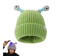 Saturation Monster Hat, Saturation Cute Monster Tentacle Design, Winter Parent Child Cute Glowing Little Knit Hat (Apple Green)