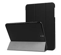 SATURCASE Cuoio PU Pieghevole Flip Folio Supporto Tablet Custodia Cover Protettiva per Samsung Galaxy Tab S3 9.7 SM-T820 T825 (Nero)