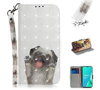 Saturcase - Custodia per Oppo A5 2020 / A9 2020, in pelle sintetica, con chiusura magnetica, con supporto per carte di credito, con cinturino da polso per Oppo A5 2020/A9 2020 (TD-12)
