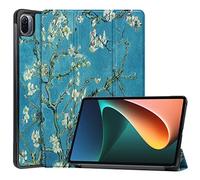 SATURCASE Custodia per Xiaomi Pad 5 / Pad 5 Pro 11, bella PU Leather Flip Pieghevole Folio Stand Slim Light Auto Wake Up/Sleep Cover protettiva Tablet (KN-4)