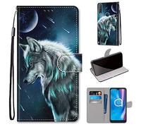 Saturcase - Custodia protettiva per Alcatel 1S 2020/3L 2020, in pelle PU, con chiusura magnetica, con scomparti per carte di credito, per Alcatel 1S 2020/3L 2020 (DK-16)