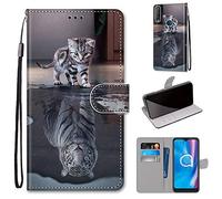 Saturcase - Custodia protettiva per Alcatel 1S 2020/3L 2020, in pelle PU, con chiusura magnetica, con scomparti per carte di credito, per Alcatel 1S 2020/3L 2020 (DK-4)